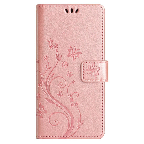 Θήκη με πτερύγιο για Xiaomi Redmi Note 13 Pro+, Butterfly, ροζ rose gold