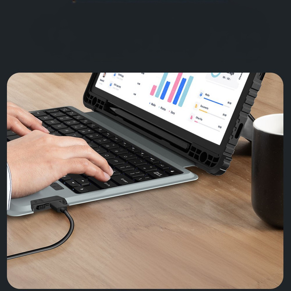 Θήκη + πληκτρολόγιο Galaxy Tab S9, NILLKIN Bumper Pen Slot, μαύρη