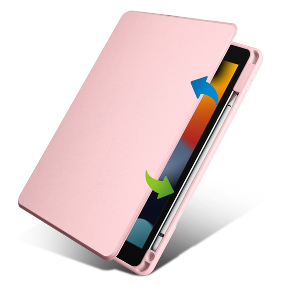 Θήκη για iPad 10.2" 2021/2020/2019 (9/8/7 gen.), με υποδοχή γραφίδας, περιστρεφόμενη κατά 360°, ροζ