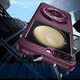 Θήκη GKK για Galaxy Z Flip 5 5G, Γωνίες Dropproof MagSafe, διαφανές / μωβ