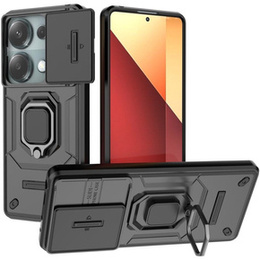 Θήκη για Xiaomi Redmi Note 13 Pro 4G / Xiaomi Redmi Note 14S / Xiaomi Poco M6 Pro 4G, KickStand Camera Lens, μαύρη