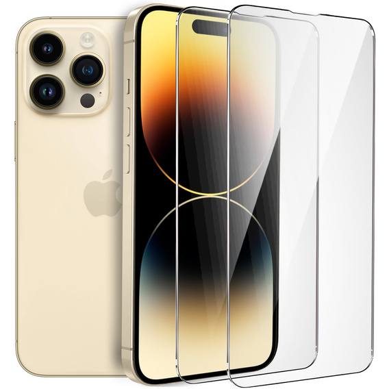 2x Μετριασμένο γυαλί ERBORD 9H Hard Glass στην οθόνη για iPhone 14 Pro