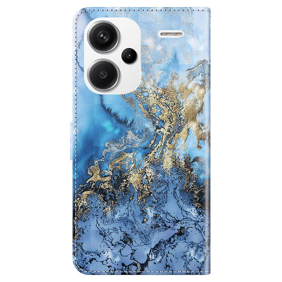 Θήκη με πτερύγιο για Xiaomi Redmi Note 13 Pro+, Wallet, Marble μπλε