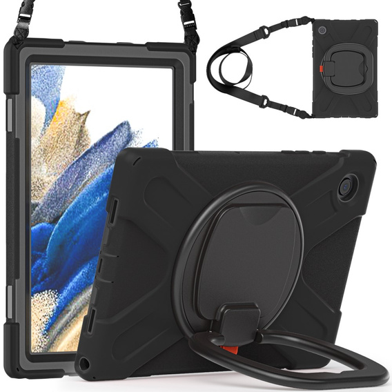 Παιδική θήκη για Samsung Galaxy Tab A8 10.5 SM-X200 SM-X205, θωρακισμένη με λουράκι, μπλε