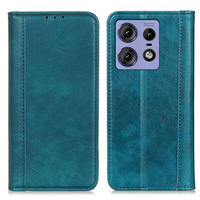 θήκη με πτερύγιο για Motorola Edge 50 Pro, Split Leather, πράσινη