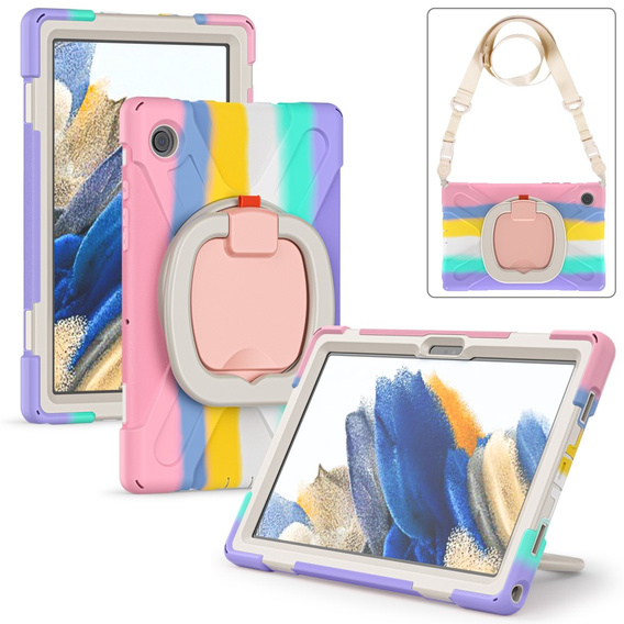 Παιδική θήκη για Samsung Galaxy tab A8 10.5 SM-X200 SM-X205, θωρακισμένη με λουράκι, μπλε