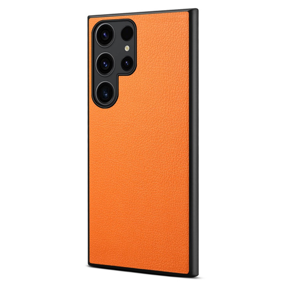 Θήκη για Samsung Galaxy S24 Ultra, Calf Texture, πορτοκαλί