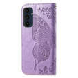 Θήκη με πτερύγιο για Samsung Galaxy S24 FE, Butterfly, μωβ