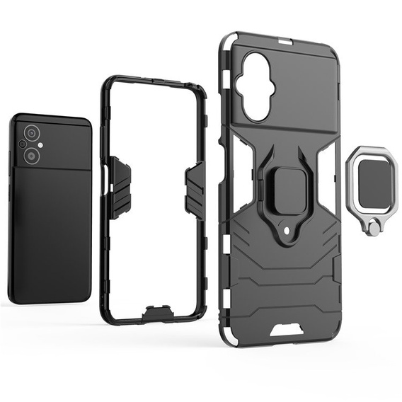 Θήκη για Xiaomi Poco M5 4G, Kickstand Ring, μαύρη
