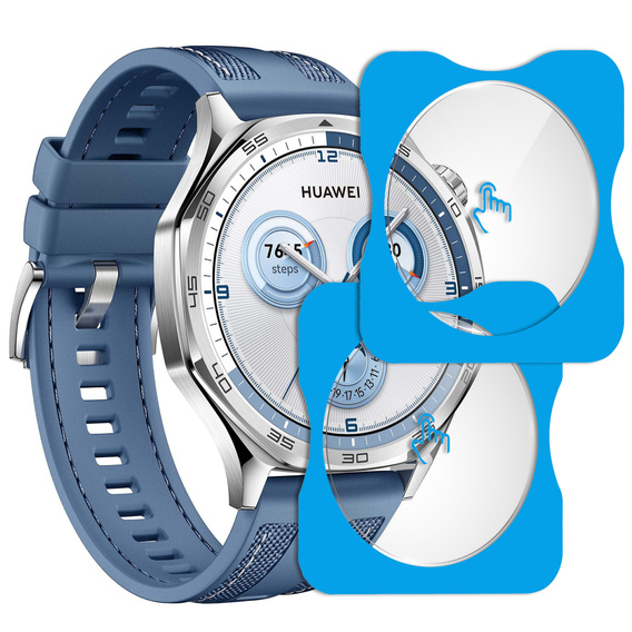 2x ERBORD μετριασμένο γυαλί για Huawei Watch GT 5 41mm, με πλαίσιο τοποθέτησης