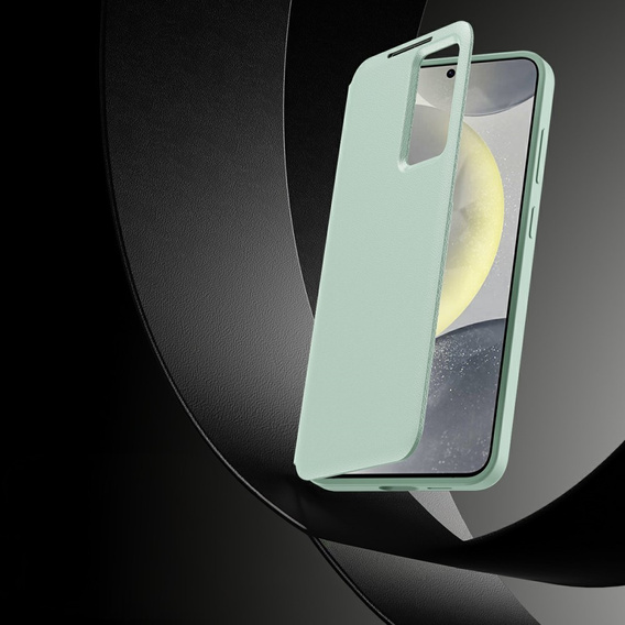 Αναδιπλούμενη θήκη για Samsung Galaxy S25 Edge, Smart View Wallet, πράσινη