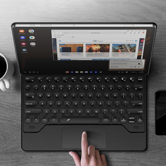 Θήκη πληκτρολογίου για Samsung Galaxy Tab S10+/S9 FE+ Plus/S9+/ S8+/ S7+/ S7 FE, Dexnor Magnetic Keyboard Touchpad, μαύρη