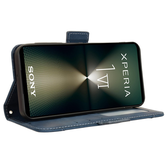 Θήκη με πτερύγιο για Sony Xperia 1 VI, Card Slot, σκούρο μπλε
