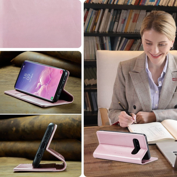 θήκη CASEME για Samsung Galaxy S10+ Plus, Waxy Textured, ροζ