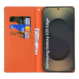 Θήκη με πτερύγιο για Samsung Galaxy S25 Edge, Litchi Skin Grain, σκούρο μπλε