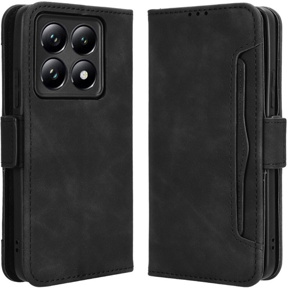 Θήκη με πτερύγιο για Xiaomi 14T, Card Slot, μαύρη