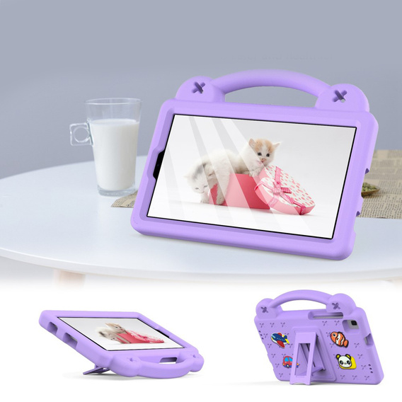 Παιδική θήκη για Samsung Galaxy Tab A7 Lite 8.7 T220/T225, Cute Patterns, με βάση, μωβ