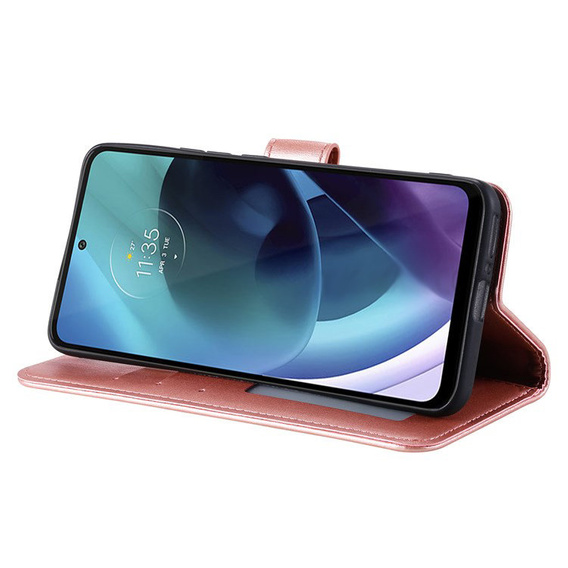 Θήκη με πτερύγιο για Motorola Moto G71 5G, Mandala, μπλε