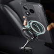 Θήκη για Honor 400 Lite, με μαγνητική πλάκα, διαφανής / μαύρη