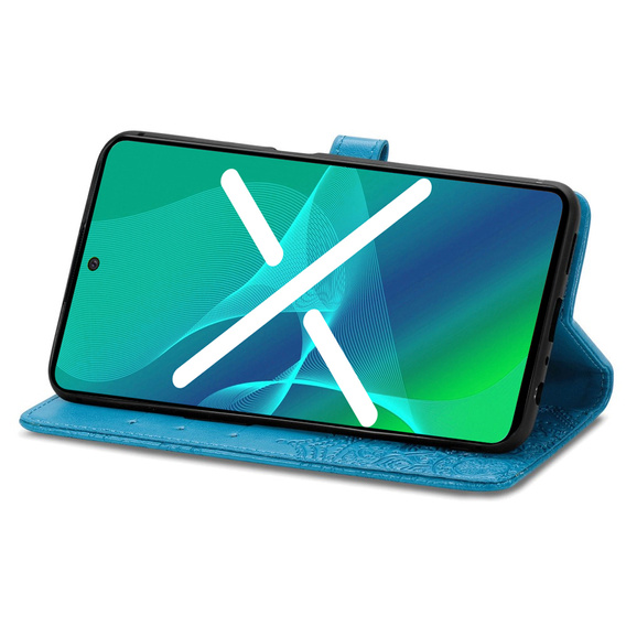 Θήκη με πτερύγιο για Motorola Moto G84, Mandala, μπλε