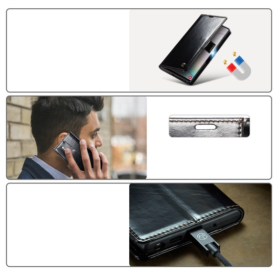 θήκη CASEME για Samsung Galaxy Note 10 Plus, Waxy Textured, μαύρη