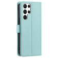 θήκη πτερύγιο για Samsung Galaxy S25 Ultra, Rhombus Crossbody Leather, πράσινη