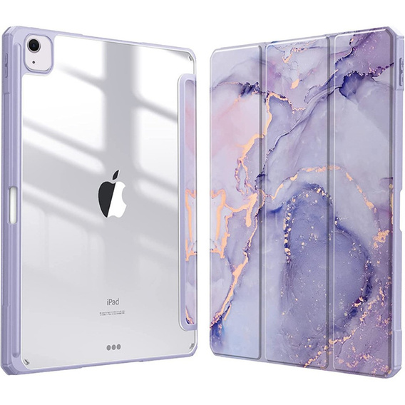 Θήκη για Apple iPad Air 11" 6 gen. 2024, Smartcase Hybrid, με χώρο για γραφίδα, Marble μωβ