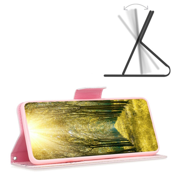 Θήκη με πτερύγιο για Motorola Moto G54 5G, Wallet, giraffe, ροζ
