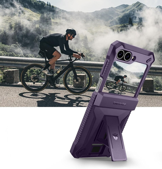 Θωρακισμένη θήκη για Samsung Galaxy Z Flip7 FE / Z Flip6, Dexnor Clip Holder, μωβ