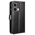 Θήκη με πτερύγιο για Oppo Reno 13 Pro, Crazy Horse Wallet, μαύρη
