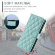 θήκη πτερύγιο για Samsung Galaxy S25 FE, Rhombus Crossbody Leather, πράσινη