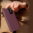 Αναδιπλούμενη θήκη για Samsung Galaxy S25+ Plus, Smart View Wallet, μπορντό