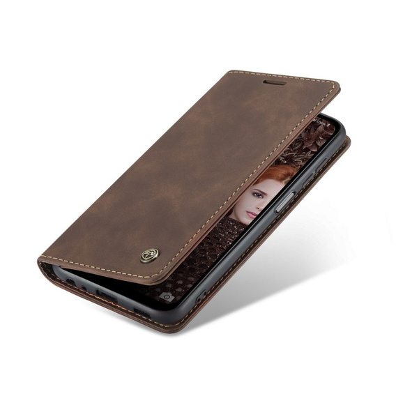 θήκη CASEME για Samsung Galaxy A12 / M12 / A12 2021, Leather Wallet Case, καφές