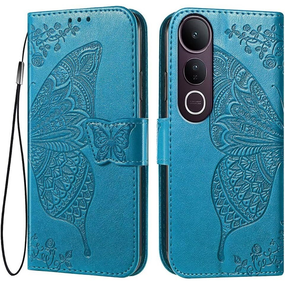Θήκη με πτερύγιο για Vivo V50 Lite 4G / 5G, Butterfly, μπλε