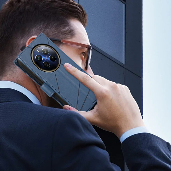 Θήκη με πτερύγιο για Realme 12 Pro 5G / 12 Pro+ 5G, Leather Line Wallet, μπλε