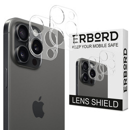 2x ERBORD μετριασμένο γυαλί για την κάμερα για να iPhone 15 Pro / 15 Pro Max