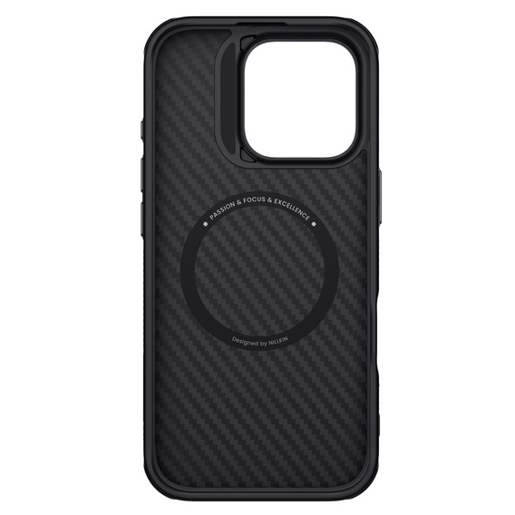 Θήκη για iPhone 16 Pro, θωρακισμένη Nillkin, Carbon Fiber, για Magsafe, χρυσή