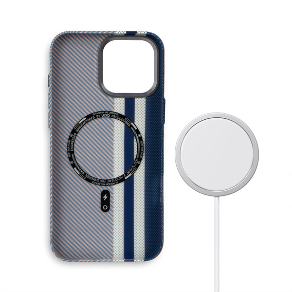 Θήκη για iPhone 14 Pro, ανθρακονήματα MagSafe, μπλε