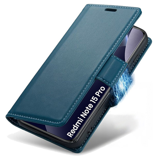 Θήκη με πτυσσόμενο καπάκι ERBORD Glossy Litchi για Xiaomi Redmi Note 15 Pro 5G