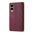 θήκη πτερύγιο για Samsung Galaxy S25 Edge, Rhombus Crossbody Leather, μπορντό