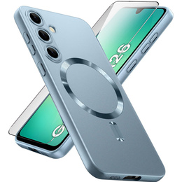 Θήκη για Samsung Galaxy A26, ColorMag, για MagSafe, μπλε + γυαλί 9H, μετριασμένο