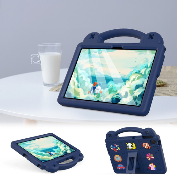 Παιδική θήκη για Lenovo Tab TB311FU, Cute Patterns, με βάση, σκούρο μπλε