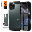 θήκη Spigen για iPhone 16 Pro, Tough Armor Mag Mag MagSafe, πράσινη + μετριασμένο γυαλί 9H