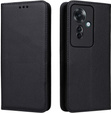 Θήκη με πτερύγιο για Oppo Reno 11F 5G, Smart Magnetic, μαύρη + γυαλί 9H 