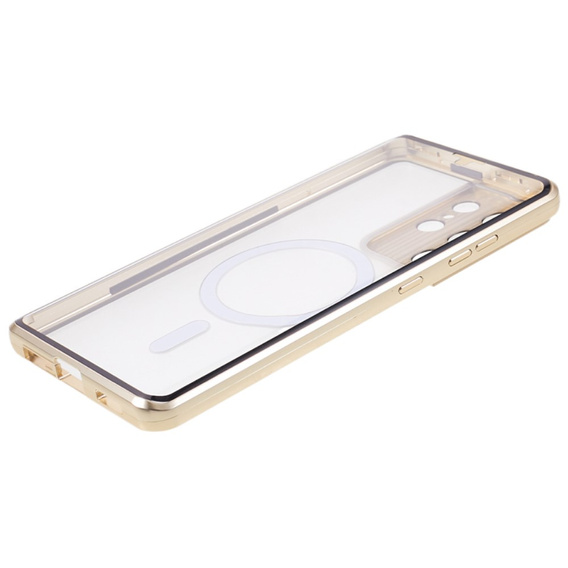 Μαγνητική θήκη MagSafe Dual Glass για Samsung Galaxy S21 Ultra, χρυσή