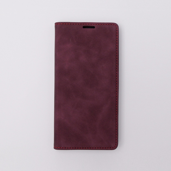 Θήκη για Motorola Moto G73, ERBORD Vintage, πορτοφόλι με πτερύγιο, κόκκινη