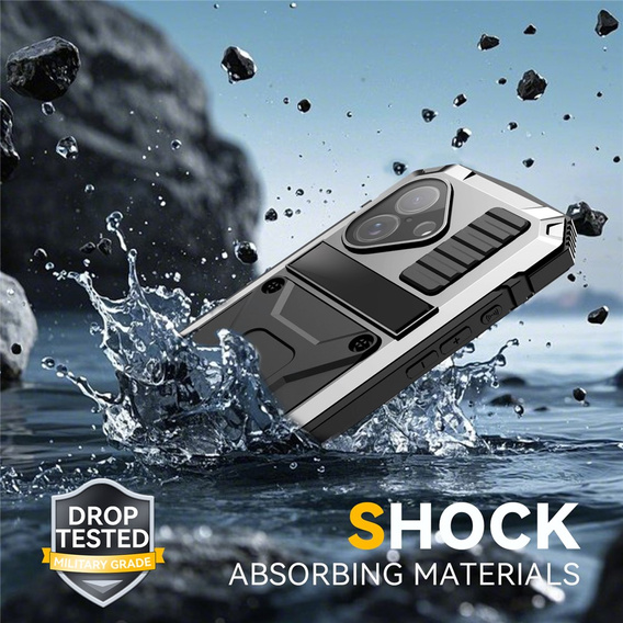 Θήκη R-JUST με βάση και ενσωματωμένο γυαλί για iPhone 17