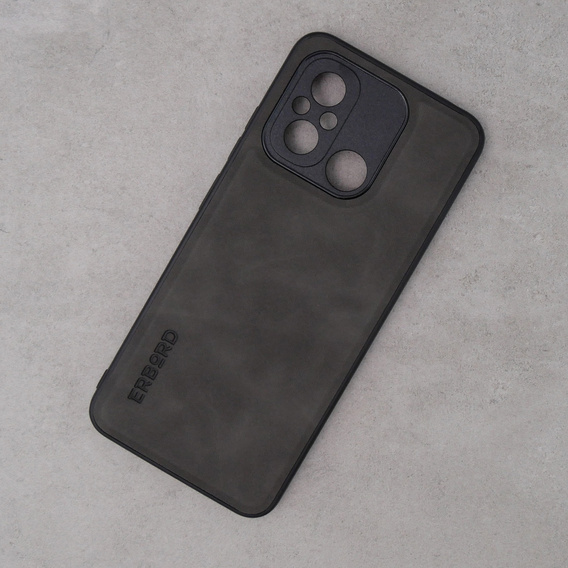 Θήκη για Xiaomi Redmi 12C, ERBORD Business, με πλάκα στήριξης αυτοκινήτου, γκρι