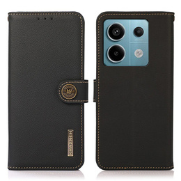 KHAZNEH θήκη RFID για Xiaomi Redmi Note 13 Pro 5G, Litchi Texture, μαύρη