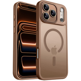Θήκη για iPhone 16 Pro, για MagSafe, ERBORD Μatt Case, desert titanium + Γυαλί οθόνης
